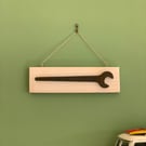 Reclaimed Wood Wall Plaque with Vintage Spanner -  Mancave, Shed Sign