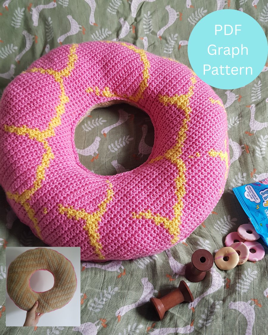 Party Ring Crochet Cushion PDF Graph Pattern only 