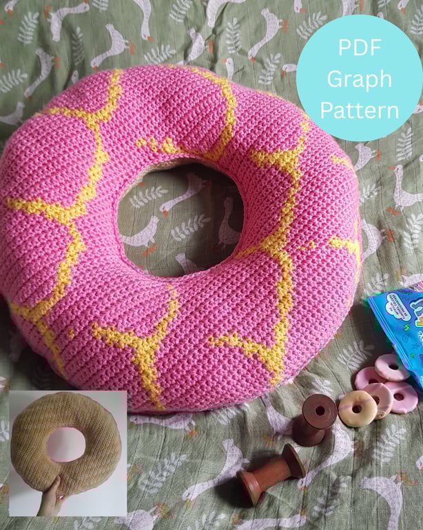 Party Ring Crochet Cushion PDF Graph Pattern only 