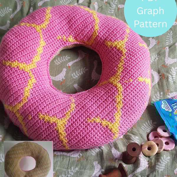 Party Ring Crochet Cushion PDF Graph Pattern only 