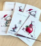 Cute Festive Mice Christmas Cards, pack of 6 with envelopes. - Image 3