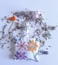 Lavender bag upcycled in a folk art style vintage embroidery