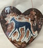 Greyhound Ceramic Heart Wall Art - Image 1