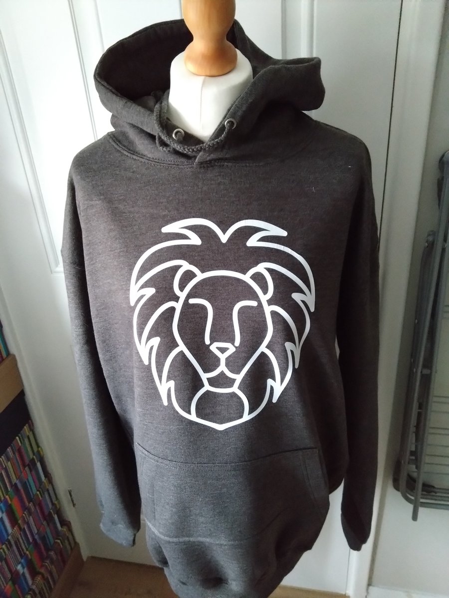 Grey Lion Head Hoodie