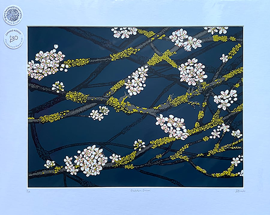 'Blackthorn Blossom' original screen print