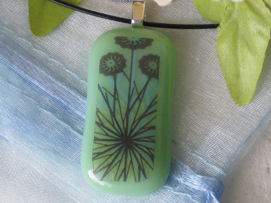 Fused Glass Pendant Necklace