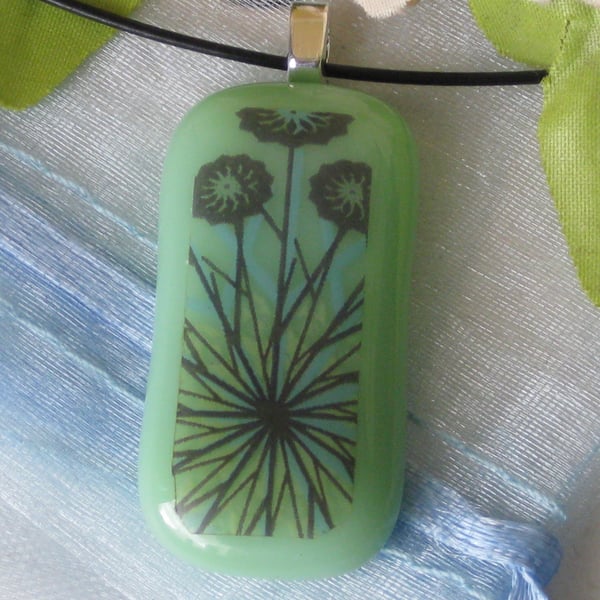 Fused Glass Pendant Necklace