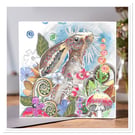 Brown Hare Collage greeting card