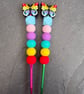 Butterfly silicone beaded crochet hook rainbow 