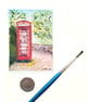Original ACEO Miniature Watercolour Painting of Classic K6 Telephone Box