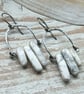 Oxidised Sterling Silver White Howlite Earrings  - Image 1