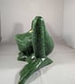Green Ceramic Frog Garden Nature Pond Wildlife Amphibian Ornament Decoration. - Image 2