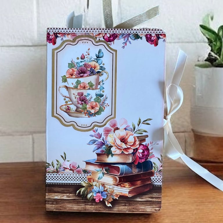 ‘The Tea Garden’ Floral Journal-Treasured Memories Book. Memory Journal