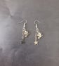 Silver witch and star charm dangle earrings  - Image 1