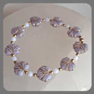 Czech glass, Blue Lace Agate  and Vermeil Leaf bracelet
