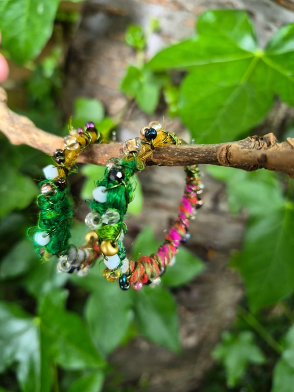 Fabric, Wire and Bead Earrings