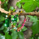Fabric, Wire and Bead Earrings