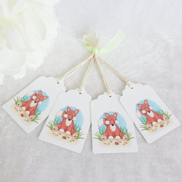 Mr Fox Gift Tags - set of 4 tags