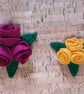 Three Roses Yellow Felt Brooch, Small - Image 3