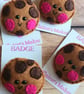 'Chocolate Chip Cookie' badge hand sewn in wool blend felt  - Image 2