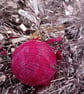 Upcycled Tissue Paper Christmas Bauble - Pink - Image 4