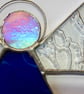 Stained Glass Triangle Angel - Royal blue with deep-textured clear wings - Image 4