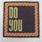 DO YOU Modern Needlepoint Chart PDF - Retro Checkered Tapestry Pattern