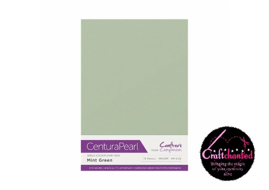 Crafter's Companion Centura Pearl - Single Colour - 10 Sheet Pack - Mint Green