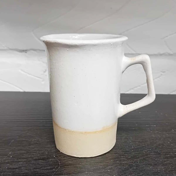 Mug Elegant Shaped with a Shiny Tin white glaze. glaze, 