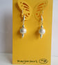 Silver plate beads dangle earrings - Image 1