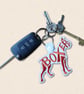 Boxer Keyring - Embroidered Dog Word Art Bag Charm - Image 3