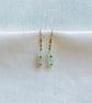 Aquamarine earrings on gold plated hook - March birthstone - 19th anniversary