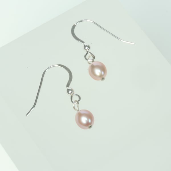 Rose Pink Freshwater Pearl Earrings