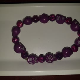Purple skull bracelet