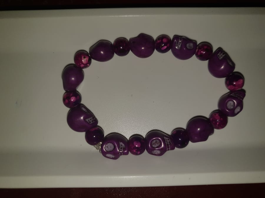 Purple skull bracelet