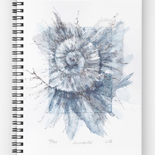 Lined A5 spiral bound journal notebook jotter reproduction ammonite art