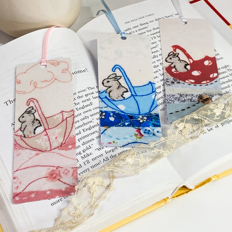 Bunny at Sea Laminated Bookmark with Ribbon
