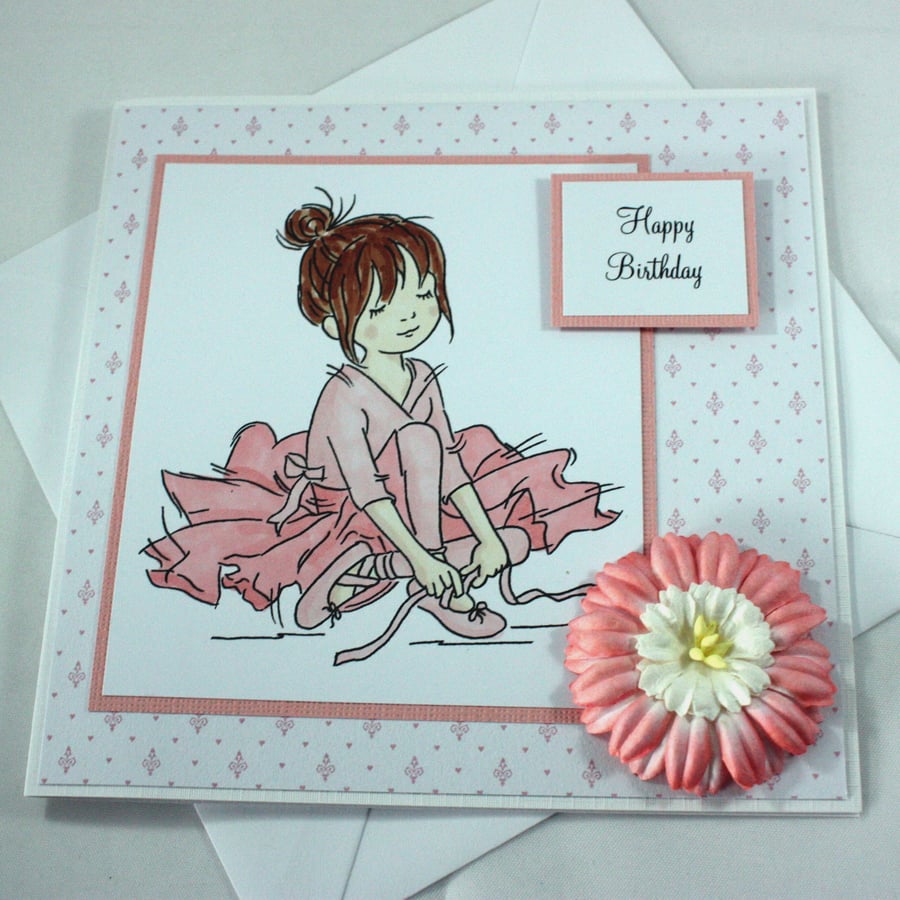 Handmade birthday card - ballerina