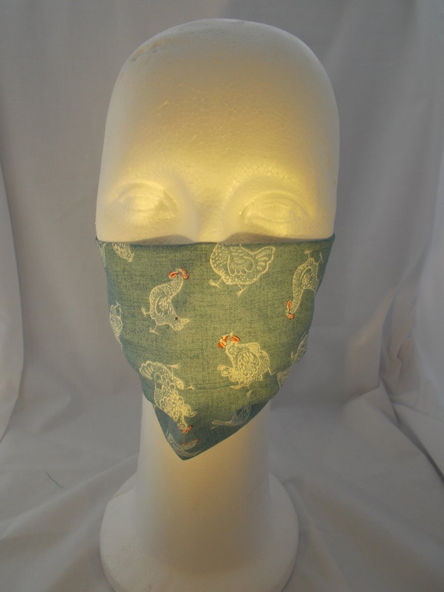 Adult Fabric Face Covering - Chickens