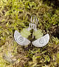  silver and lemon jasper earrings Ulu tribal blade