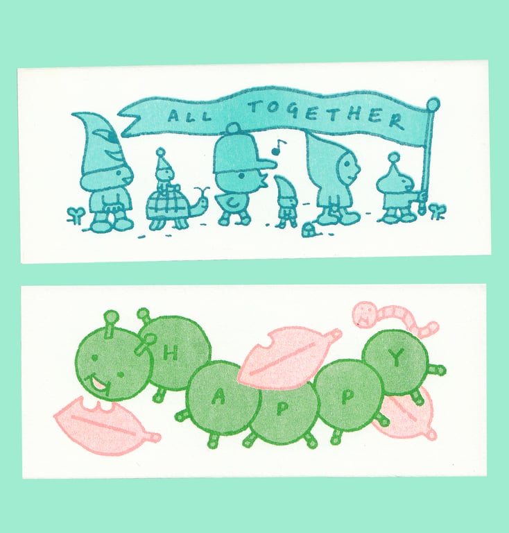 Double Sided Riso Bookmark