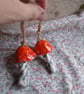 ceramic hanging mushroom bright orange small - Image 2