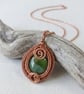 Wire Wrapped Agate Copper Necklace