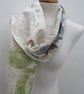 Green Blue Scrap Fabric Scarf - Image 4