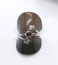 Garnet floral ring sterling silver - Image 2
