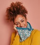 Turquoise & Cream wool cowl  - Image 1
