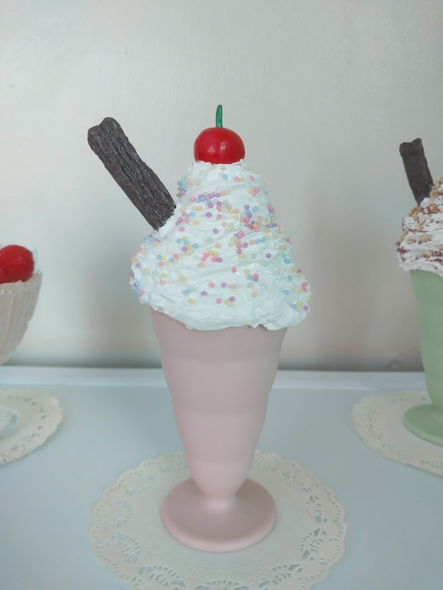 Fake Ice cream sundae with flake, sprinkles & cherry Home decor, Party, shop, T.
