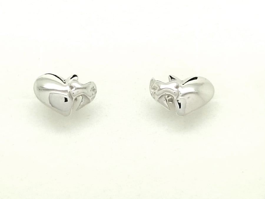 Sterling Silver Heart Earrings 