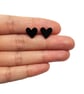 Tiny Black Heart Stud Earrings - Handmade - Image 2