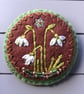 Hand Embroidered Snowdrop Brooch  - Image 1